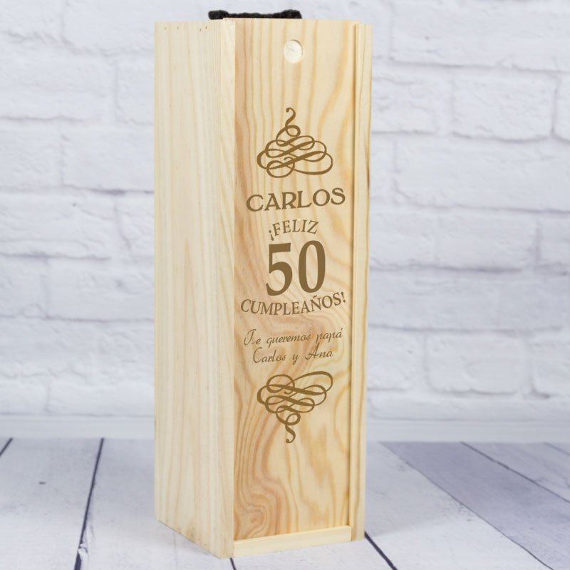 Regalos personalizados: Regalos con nombre: Caja botella de vino especial cumpleaños