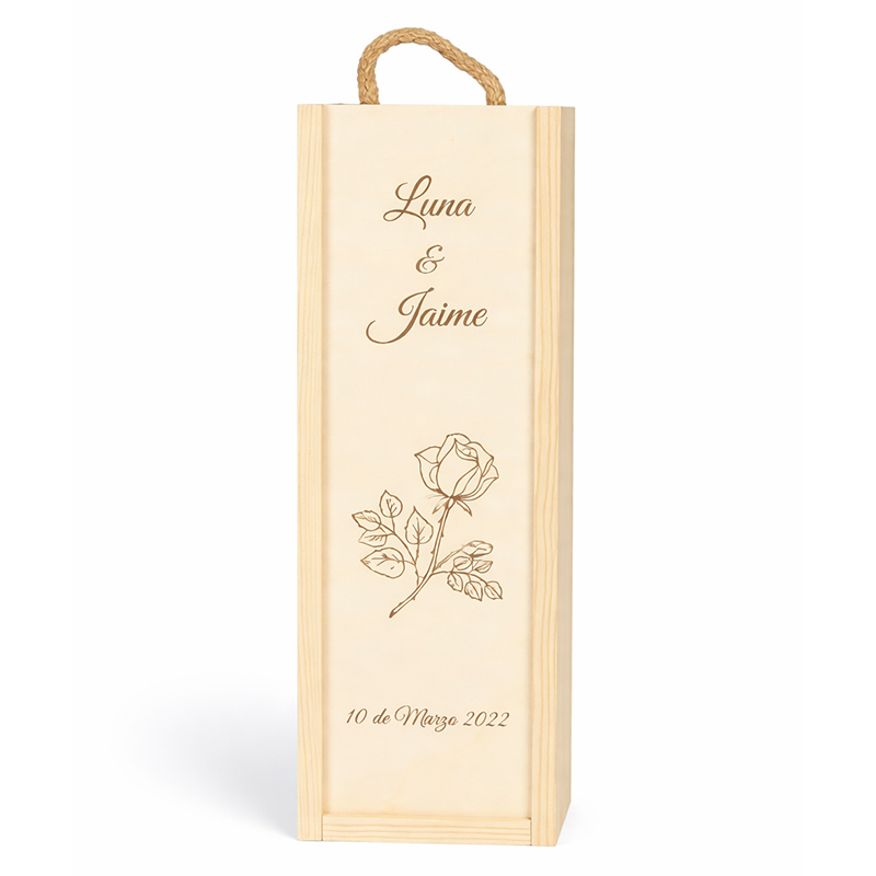 Regalos personalizados: Regalos con nombre: Caja botella de vino para enamorados