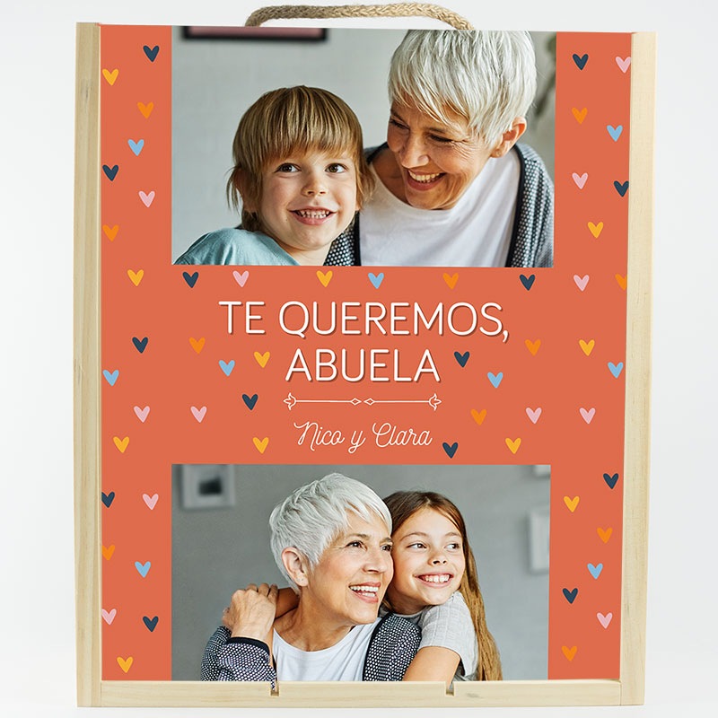 Regalos personalizados: Regalos con fotos: Caja botella de vino personalizada con fotos