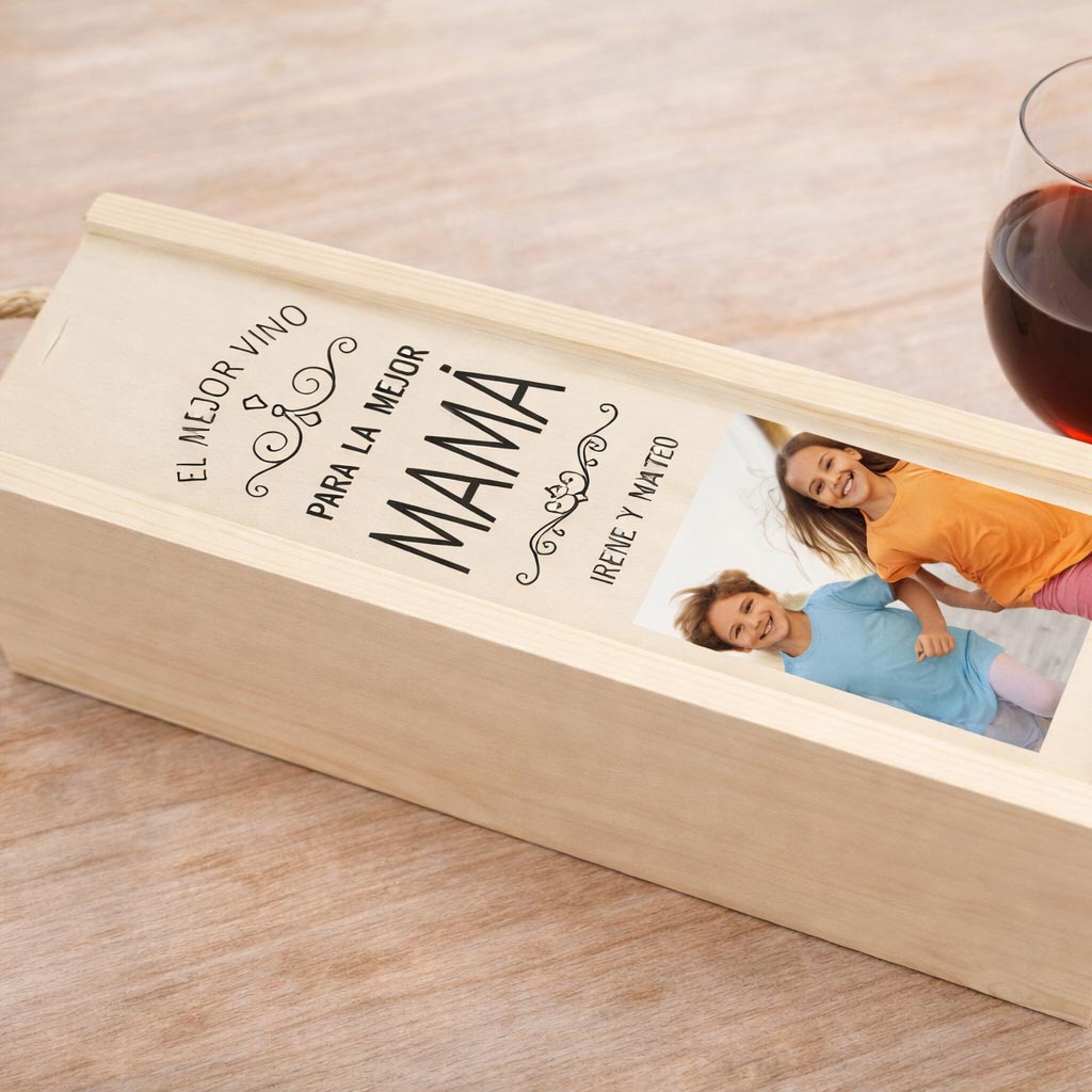 Regalos personalizados: Regalos con fotos: Caja botella personalizada para pap&aacute; o mam&aacute;