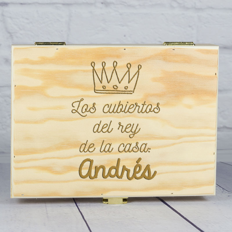 Regalos personalizados: Cubiertos personalizados: Caja de cubiertos personalizada