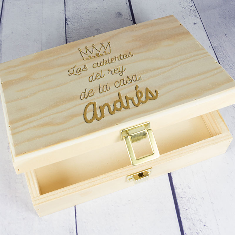 Regalos personalizados: Cubiertos personalizados: Caja de cubiertos personalizada