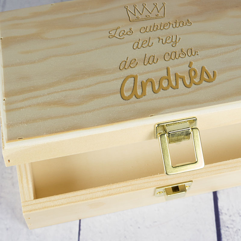 Regalos personalizados: Cubiertos personalizados: Caja de cubiertos personalizada