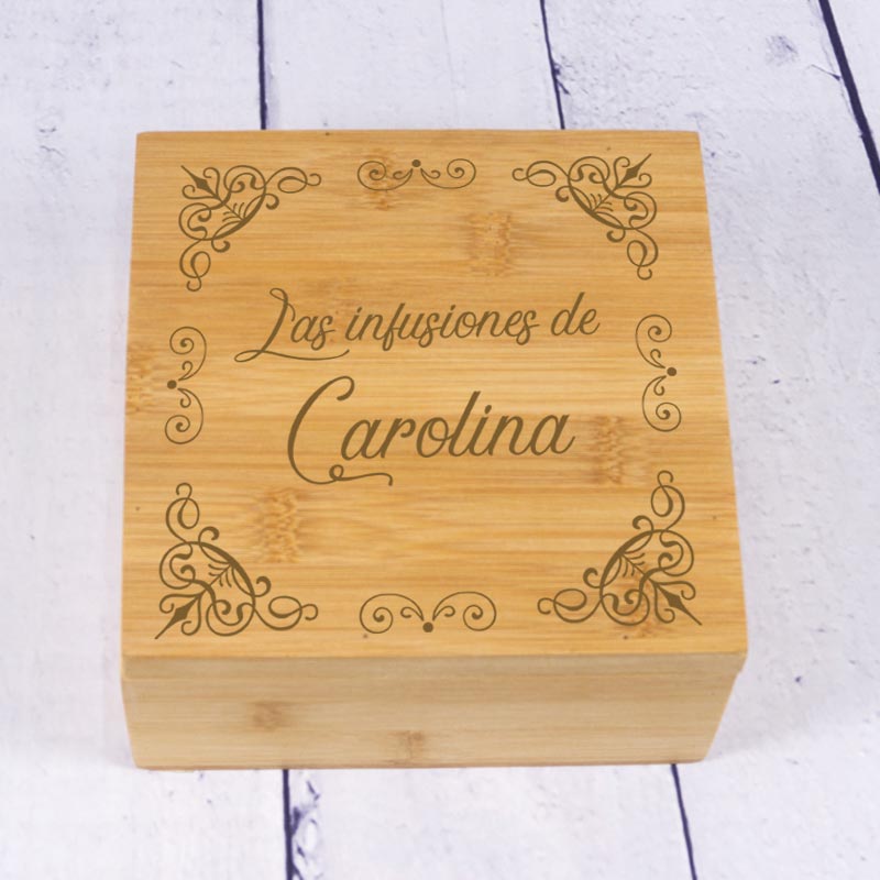 Caja para infusiones de madera de bambú 