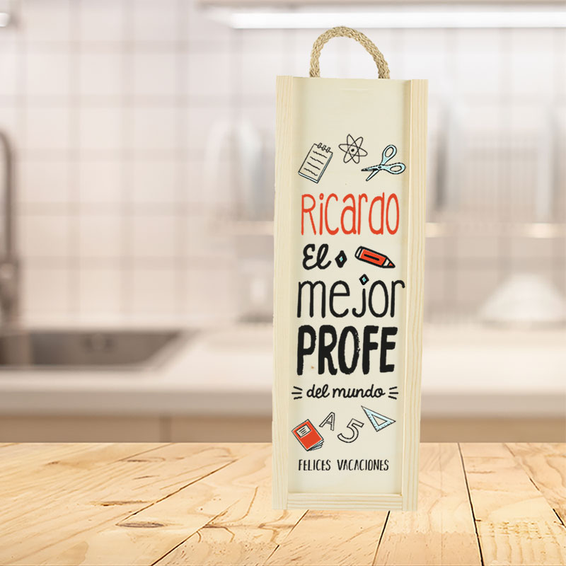 Regalos personalizados: Regalos con nombre: Caja madera personalizada 'Felices Vacaciones'