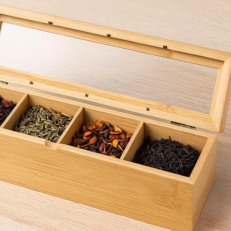 Regalos personalizados: Madera personalizada: Caja para Té e Infusiones de Bambú