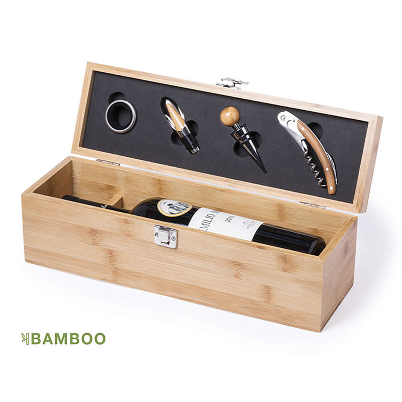 Regalos personalizados: Regalos con nombre: Caja sumiller de Bambú personalizada