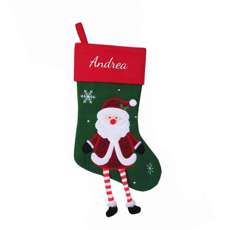 Regalos personalizados: Diseño y decoración: Calcetín Navideño bordado con piernas