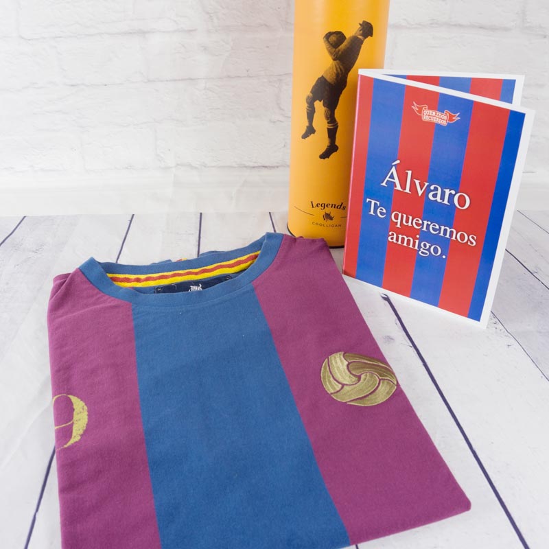 Regalos personalizados: Camisetas personalizadas: Camiseta Blaugrana con tarjeta personalizada