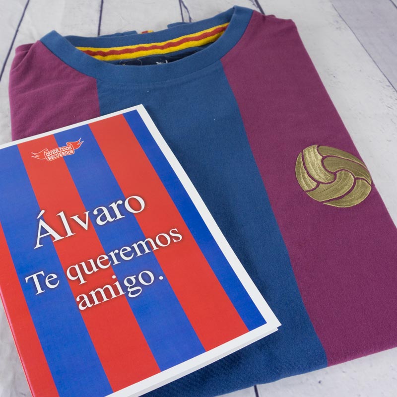 Regalos personalizados: Camisetas personalizadas: Camiseta Blaugrana con tarjeta personalizada