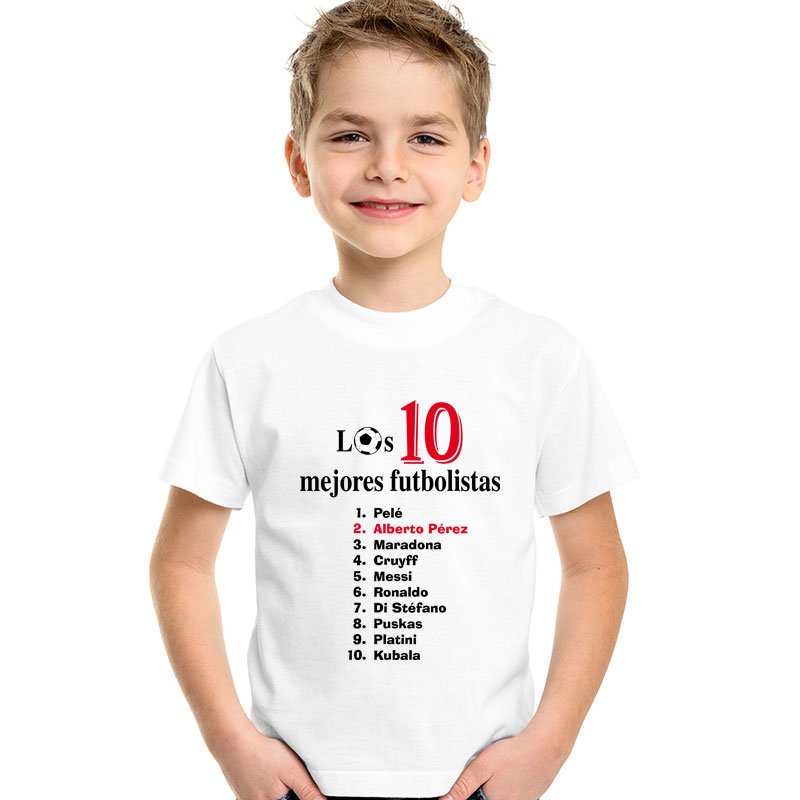 Regalos personalizados: Camisetas personalizadas: Camiseta infantil personalizada '10 futbolistas'
