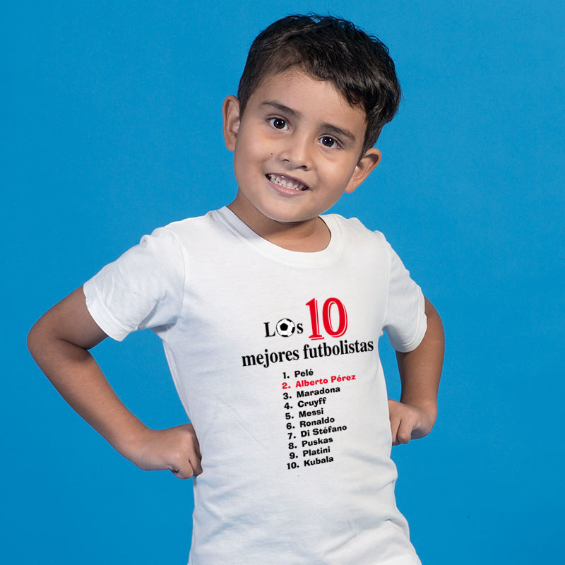 Regalos personalizados: Regalos con nombre: Camiseta infantil personalizada '10 futbolistas'