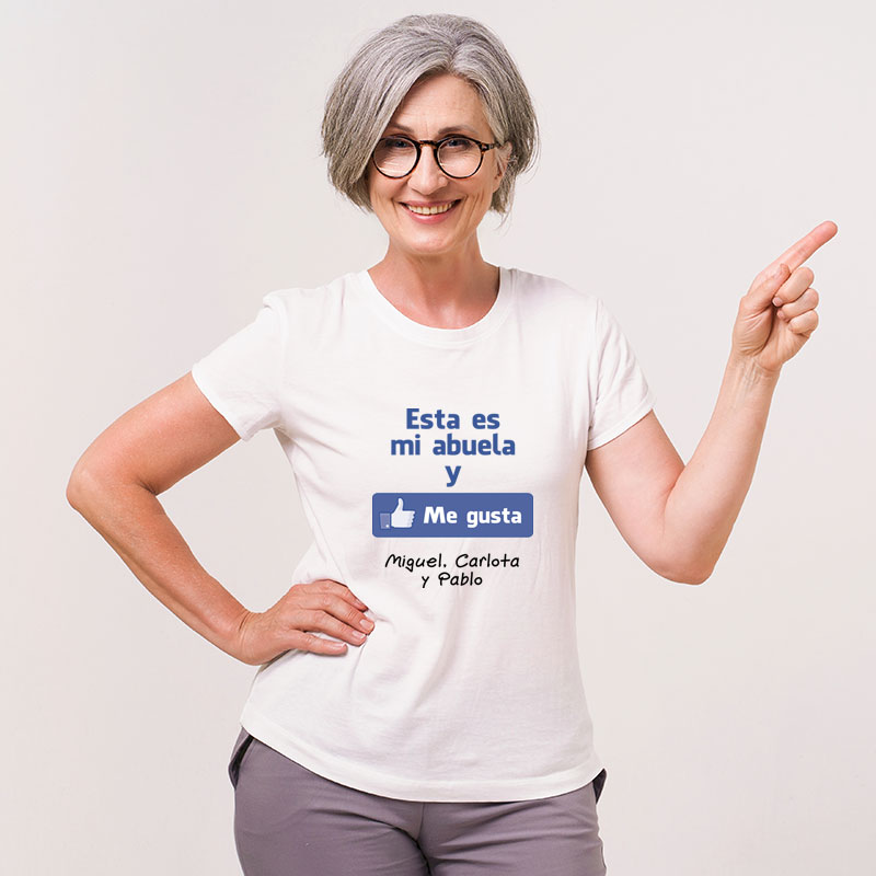 Regalos personalizados: Camisetas personalizadas: Camiseta me gusta mi abuela personalizada