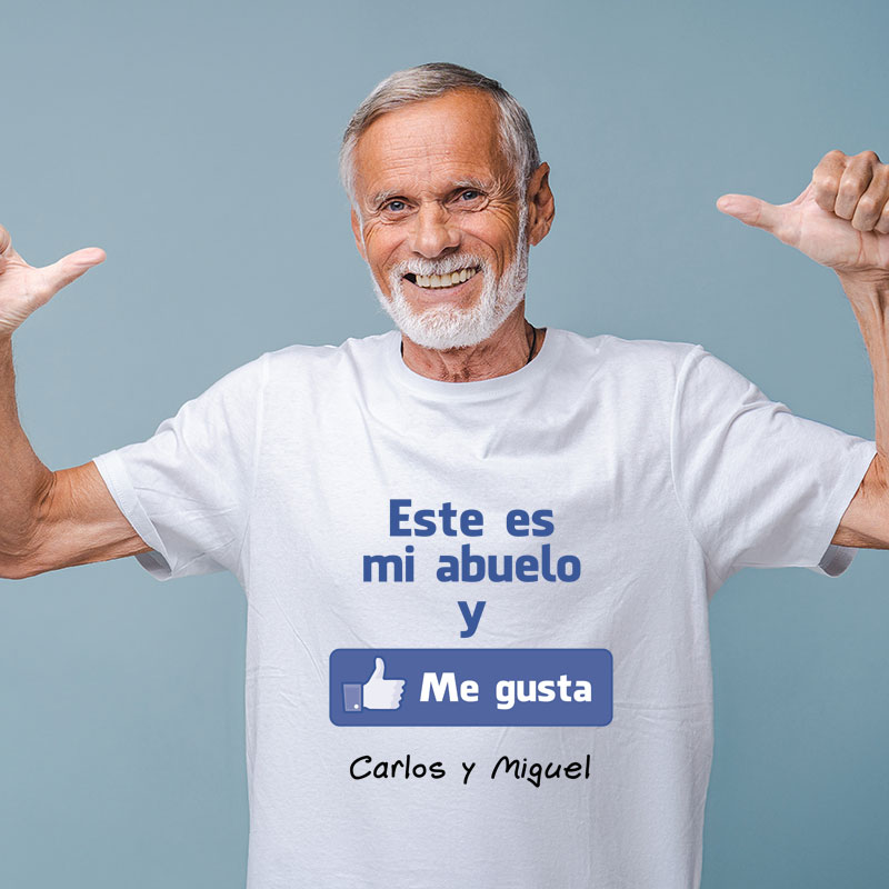 Regalos personalizados: Camisetas personalizadas: Camiseta me gusta mi abuelo personalizada