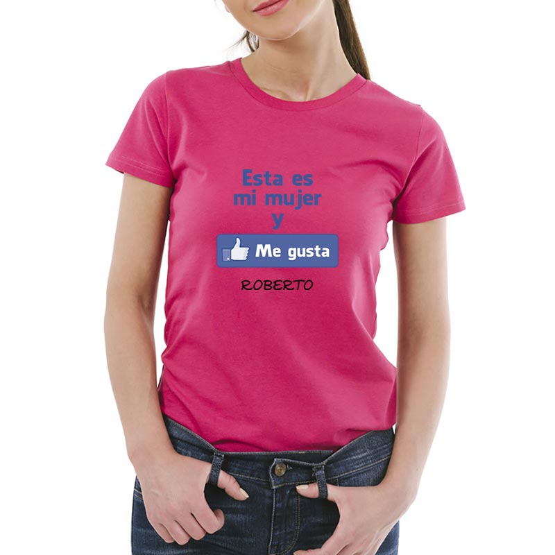 Regalos personalizados: Camisetas personalizadas: Camiseta me gusta mi mujer personalizada