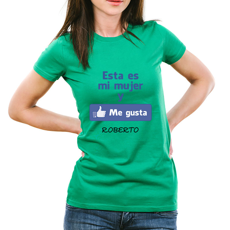 Regalos personalizados: Camisetas personalizadas: Camiseta me gusta mi mujer personalizada