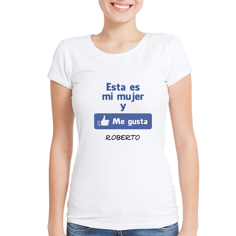 Regalos personalizados: Camisetas personalizadas: Camiseta me gusta mi mujer personalizada