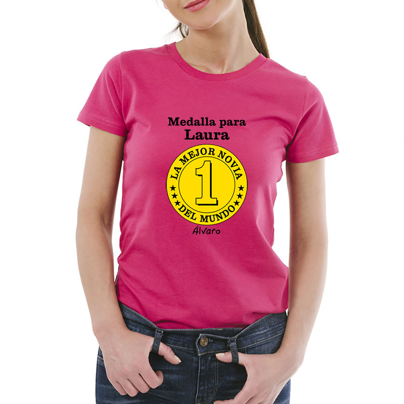 Regalos personalizados: Camisetas personalizadas: Camiseta medalla mejor novia personalizada