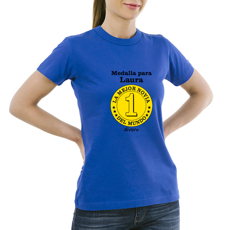 Regalos personalizados: Camisetas personalizadas: Camiseta medalla mejor novia personalizada