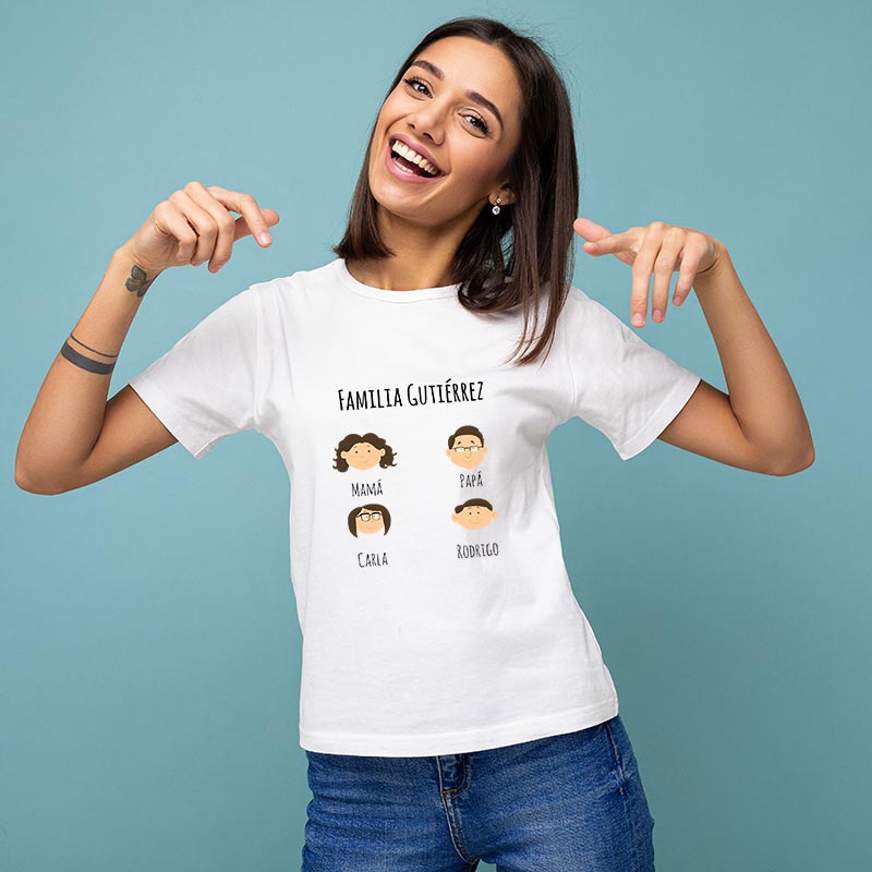 Regalos personalizados: Camisetas personalizadas: Camiseta mi familia personalizada