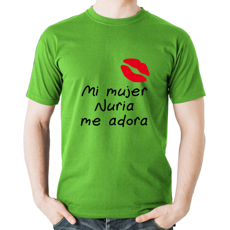 Regalos personalizados: Camisetas personalizadas: Camiseta mi mujer me adora personalizada