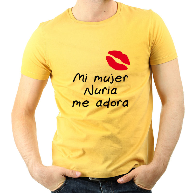 Regalos personalizados: Camisetas personalizadas: Camiseta mi mujer me adora personalizada