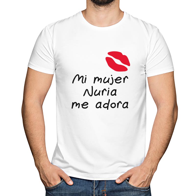 Regalos personalizados: Camisetas personalizadas: Camiseta mi mujer me adora personalizada