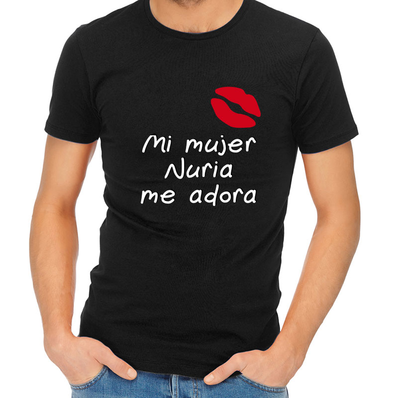 Camiseta mi mujer me adora personalizada