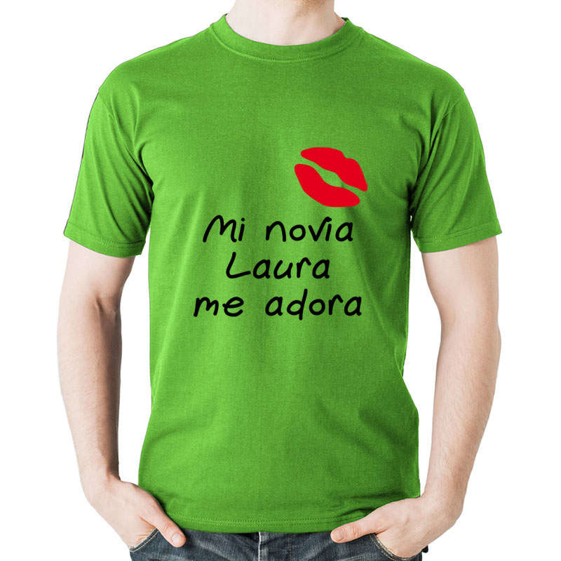 Regalos personalizados: Camisetas personalizadas: Camiseta mi novia me adora personalizada