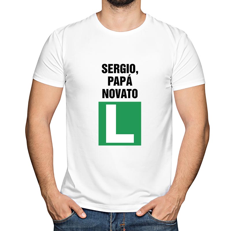Regalos personalizados: Regalos con nombre: Camiseta papá novato personalizada