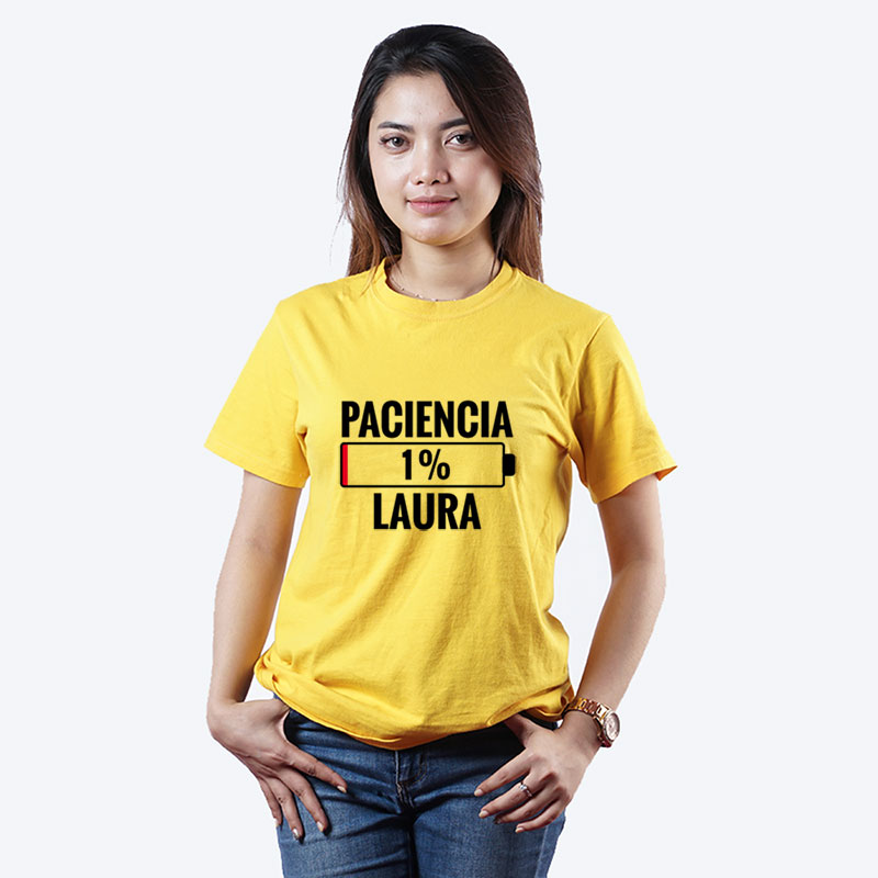 Regalos personalizados: Camisetas personalizadas: Camiseta para mujer 'Pila de paciencia'