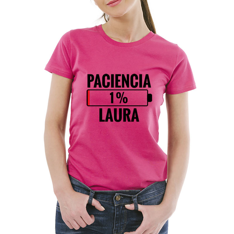 Regalos personalizados: Camisetas personalizadas: Camiseta para mujer 'Pila de paciencia'