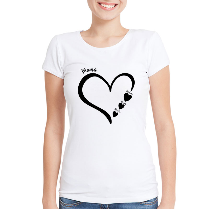 Regalos personalizados: Camisetas personalizadas: Camiseta personalizada 'Corazón de mamá'