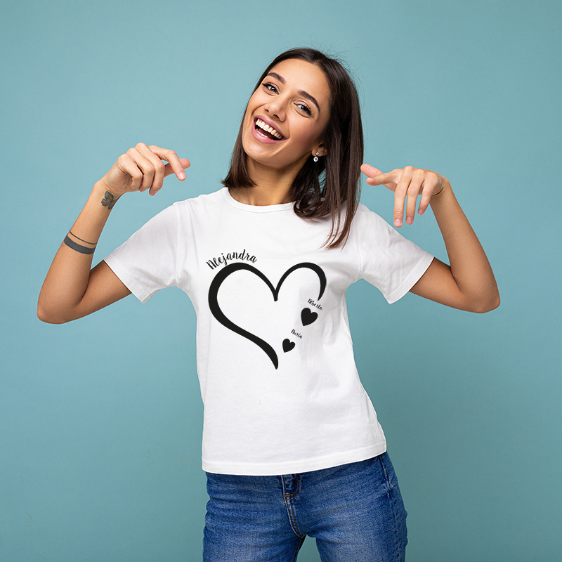 Regalos personalizados: Camisetas personalizadas: Camiseta personalizada 'Corazón de mamá'