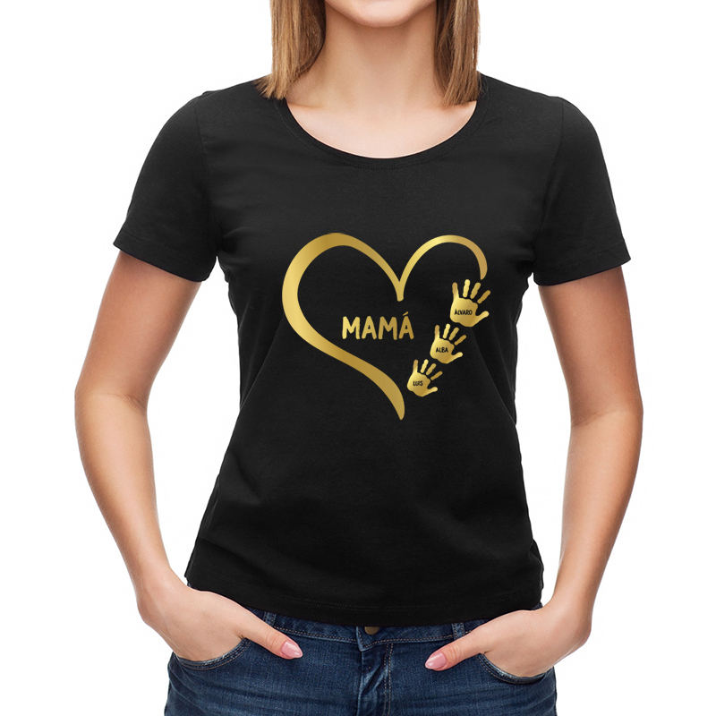 Regalos personalizados: Camisetas personalizadas: Camiseta personalizada 'Huellas de mamá'