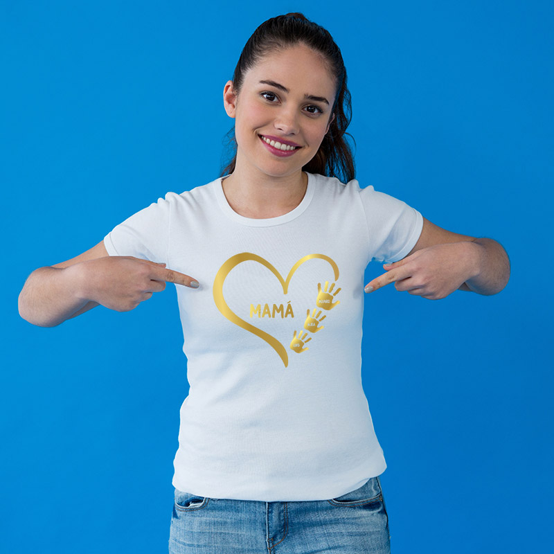 Regalos personalizados: Camisetas personalizadas: Camiseta personalizada 'Huellas de mamá'