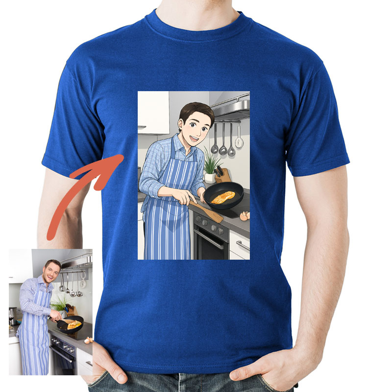 Regalos personalizados: Camisetas personalizadas: Camiseta personalizada para hombre con tu foto y filtro IA