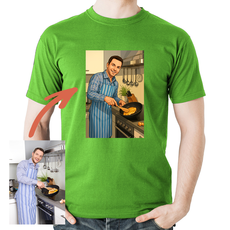 Regalos personalizados: Camisetas personalizadas: Camiseta personalizada para hombre con tu foto y filtro IA