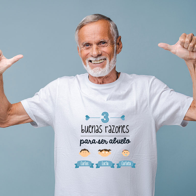 Regalos personalizados: Camisetas personalizadas: Camiseta razones para ser abuelo