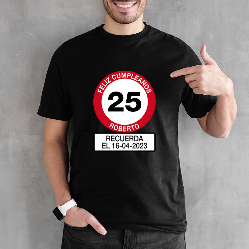 Regalos personalizados: Camisetas personalizadas: Camiseta señal de tráfico personalizada