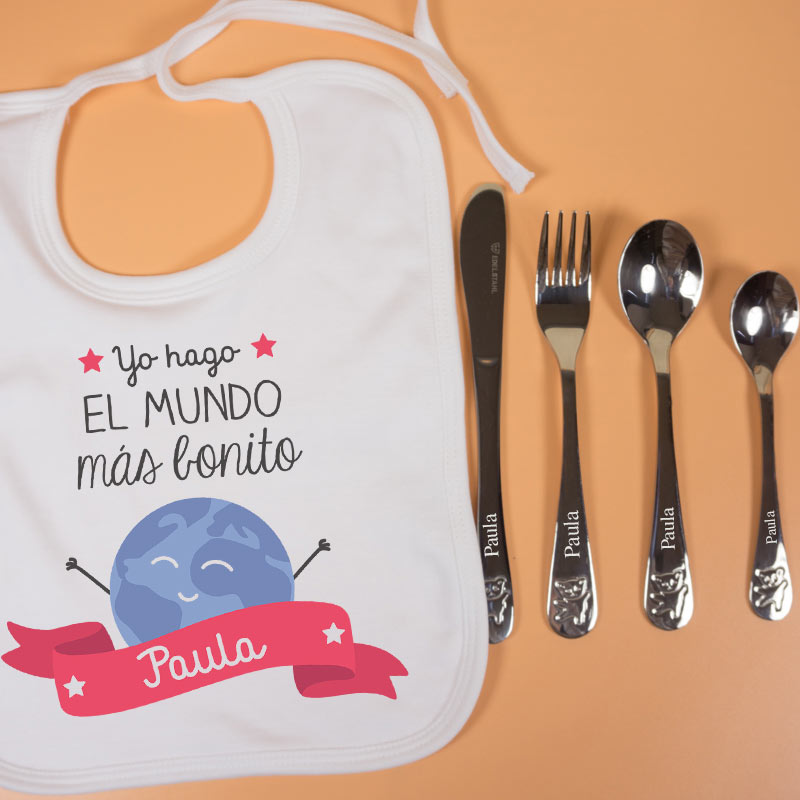 Regalos personalizados: Regalos con nombre: Canastilla para bebé personalizada 'Mundo bonito'