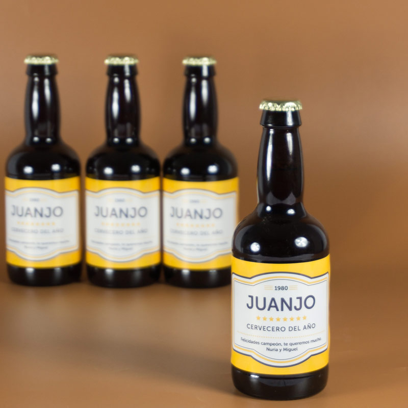 Regalos personalizados: Bebidas personalizadas: Cervezas personalizadas 'Cervecero del año'