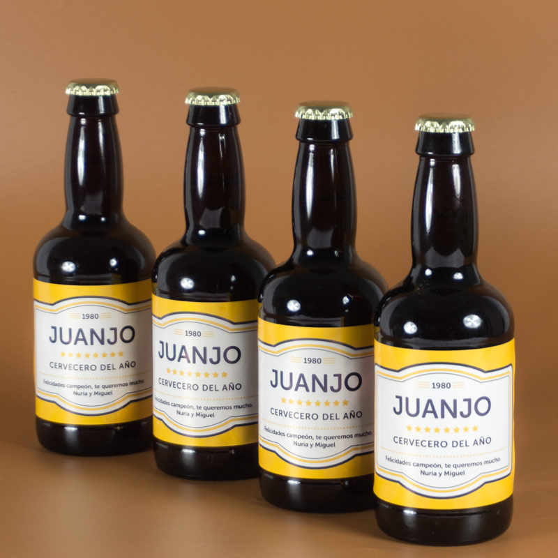 Regalos personalizados: Bebidas personalizadas: Cervezas personalizadas 'Cervecero del año'