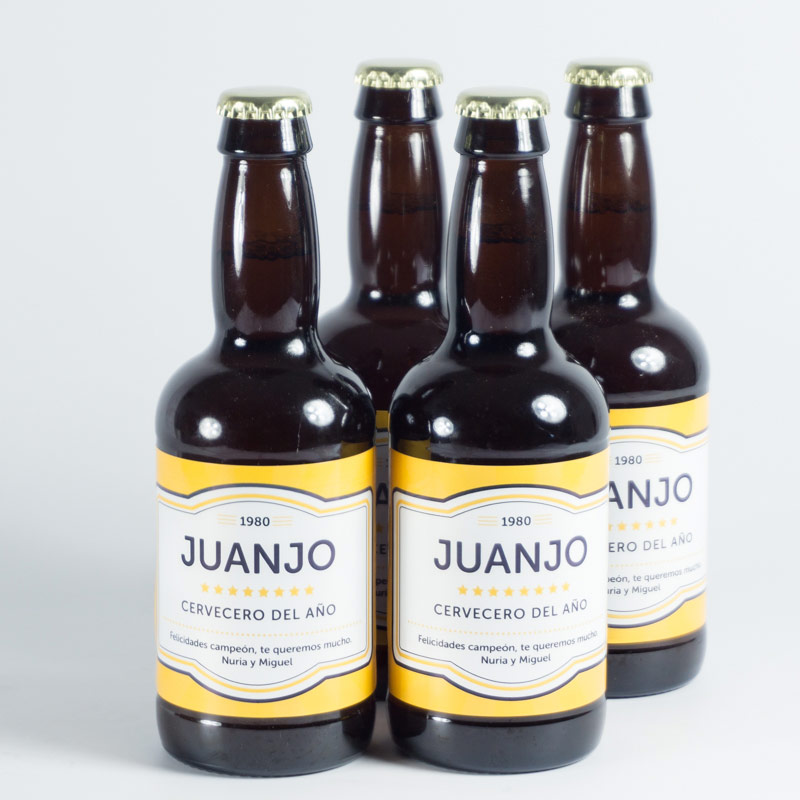 Regalos personalizados: Bebidas personalizadas: Cervezas personalizadas 'Cervecero del año'