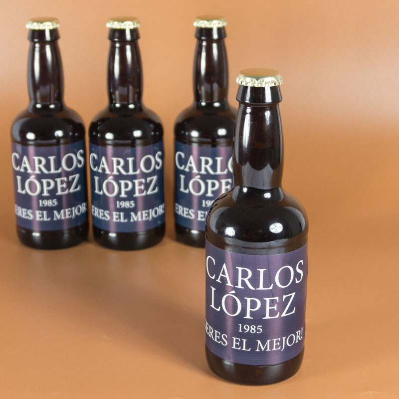 Regalos personalizados: Bebidas personalizadas: Cervezas personalizadas con texto