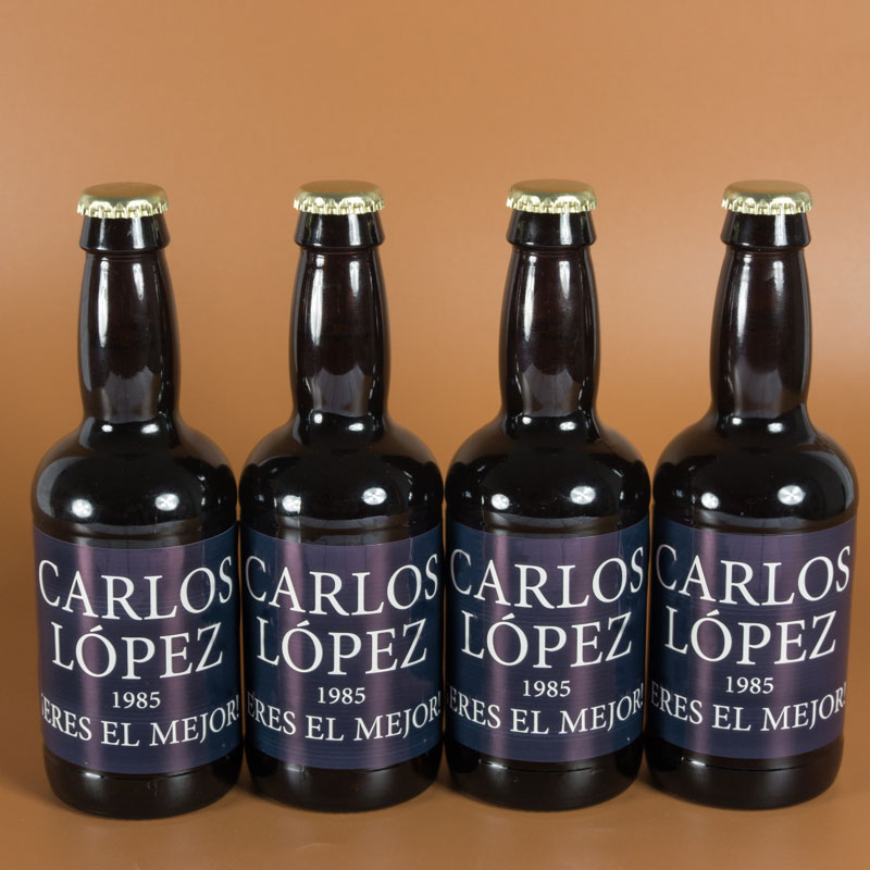 Regalos personalizados: Bebidas personalizadas: Cervezas personalizadas con texto