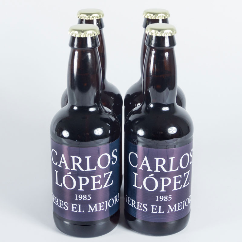 Regalos personalizados: Bebidas personalizadas: Cervezas personalizadas con texto