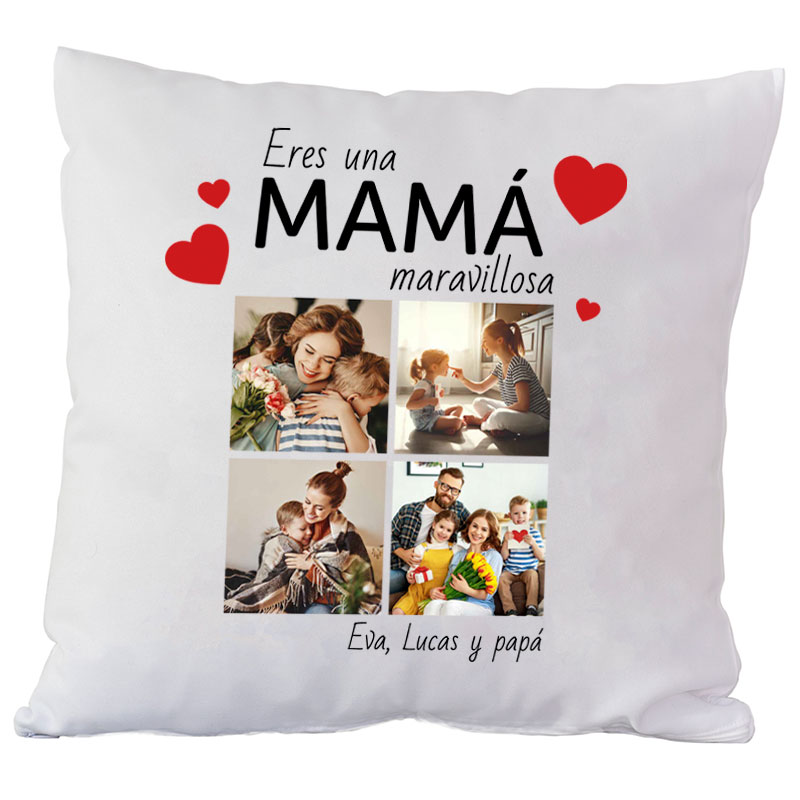 Regalos personalizados: Diseño y decoración: Cojín personalizado con fotos para mamá