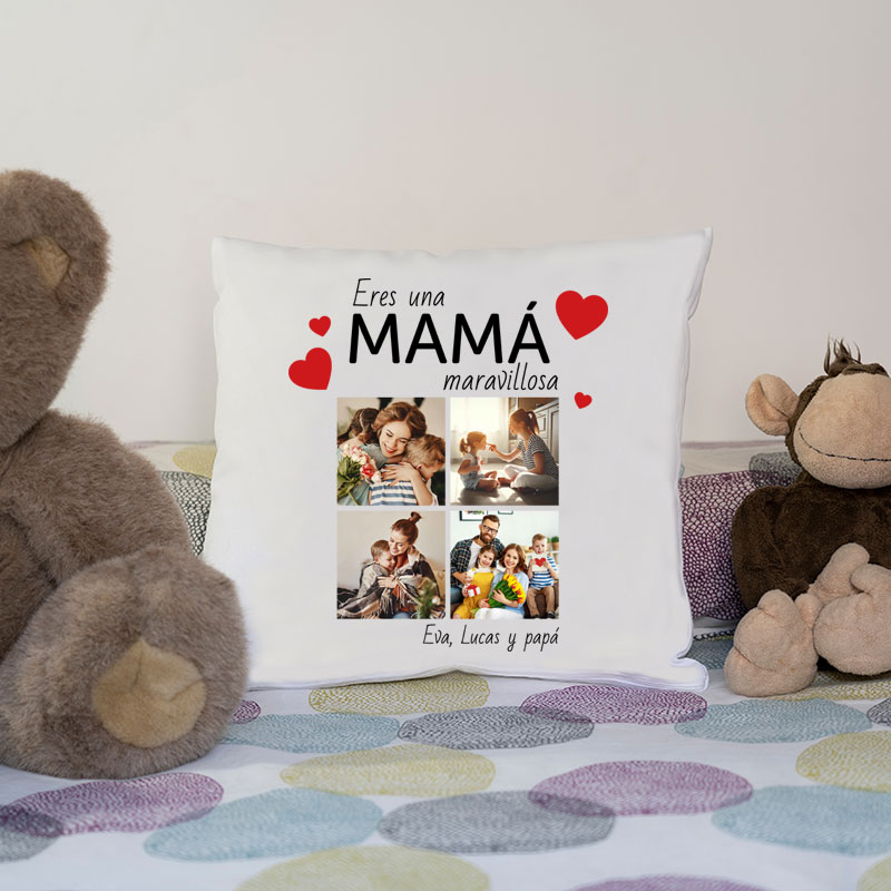 Regalos personalizados: Diseño y decoración: Cojín personalizado con fotos para mamá