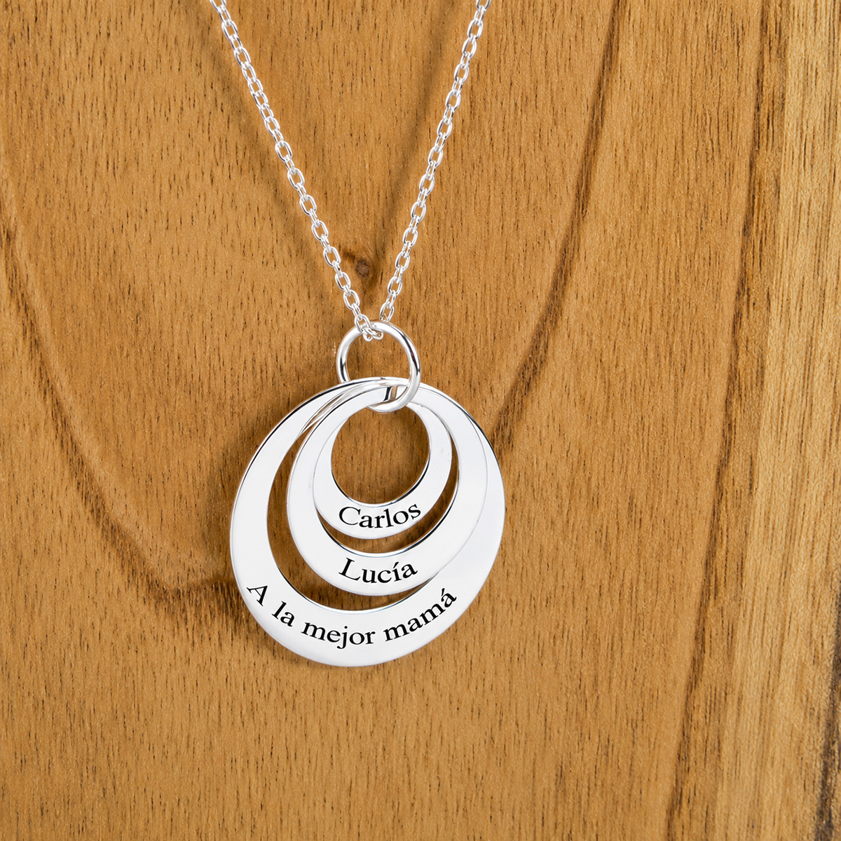 Colgante anillos de plata personalizado